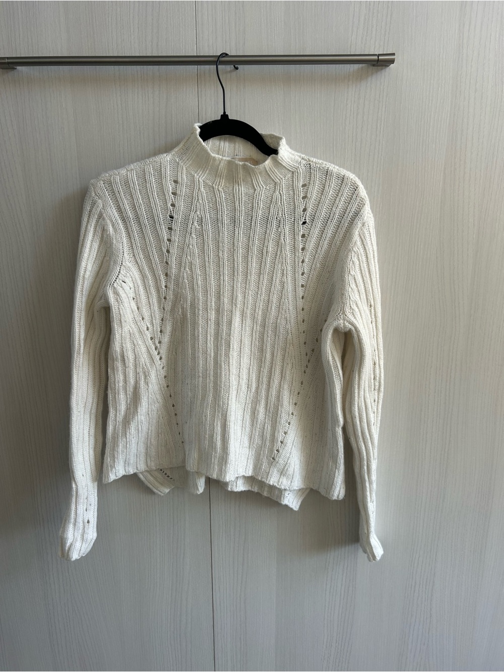 Michael Kors Cream Ribbed Turtleneck Sweater XS